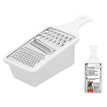 Imagem de Ralador de Legumes Queijo Inox com Recipiente Plastico Manual - Lamina