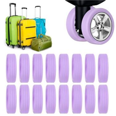 Imagem de Kit Com 16 Unidades Protetor Silicone Para Rodas Mala Bagagem - Protet