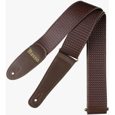 Imagem de Correia Alça Para Guitarra E Violão Ex 35 Marrom 5cm Basso - SOLEZ, Ma