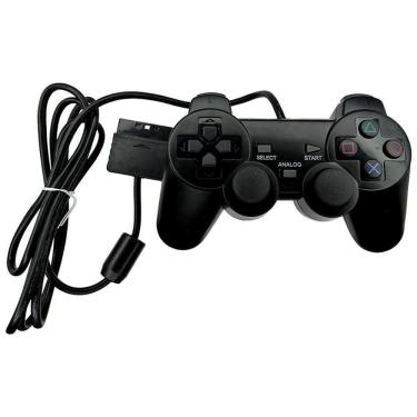Imagem de Controle Analógico Com Fio Para PS2 Preto