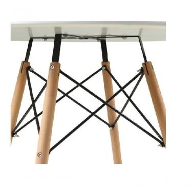 Imagem de Mesa Eiffel Redonda Branca 90cm Jantar Redonda Pés De Palito Eames