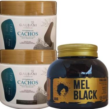 Imagem de Finalizador de Cachos 500g + 02 Ativador de Cachos 500g  - Mel Black