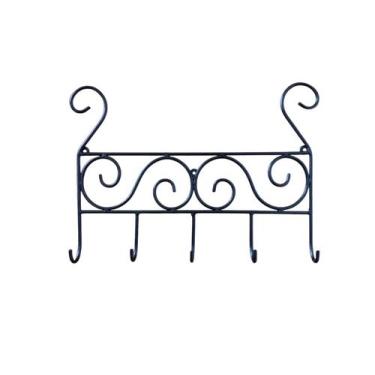 Imagem de Porta Acessórios De Parede Em Ferro Com 5 Ganchos Suporte Decorativo n