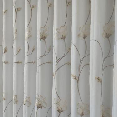 Imagem de Cortina Voil Bordado Com Forro Microfibra P/Varão 3,00x1,80 - Salvatex