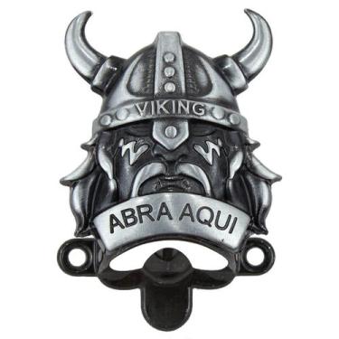 Imagem de Abridor Garrafa de Cerveja Viking Abra Aqui 1 Peça Decoração Metal Res