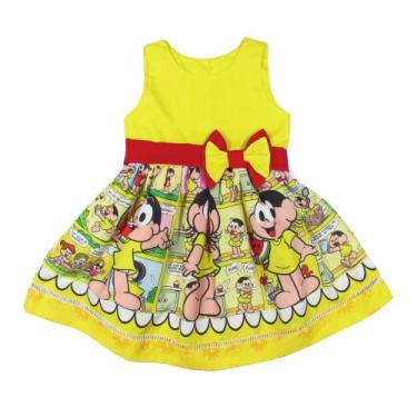 Imagem de Vestido Magali Gibi Festa Infantil - Ateliê Iza Rocha, Busto amarelo, 