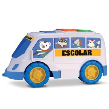 Imagem de Brinquedo Pedagógico Onibus Escolar Com Blocos De Encaixar Atividades 