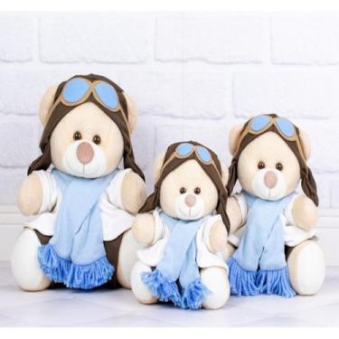 Imagem de Trio de urso aviador clássico para nichos 15/18/22 cm - CKD CONFECCOES