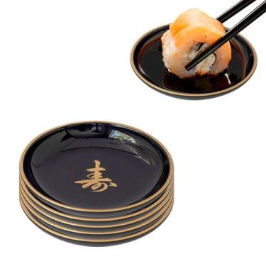 Imagem de Kit C/ 56 Molheira Redonda Preta para Shoyu ou Molhos  50 ml - AC