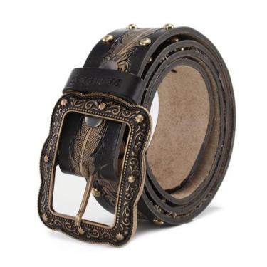 Imagem de Cinto Feminino Country Luxo com Cravos Fivela Charmosa e Detalhe de Pe