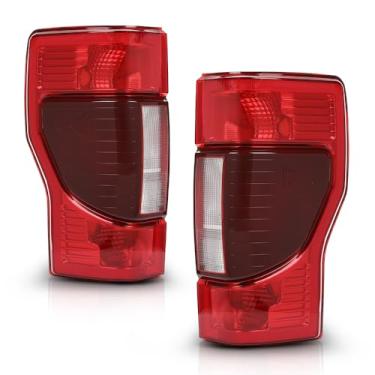 Imagem de PIT66 Conjunto de lanterna traseira de luz traseira sem lâmpadas e par de chicotes de fiação compatível com Ford F250 F350 F450 Super Duty 2020-2022 (halogênio de fábrica com modelo de monitor de