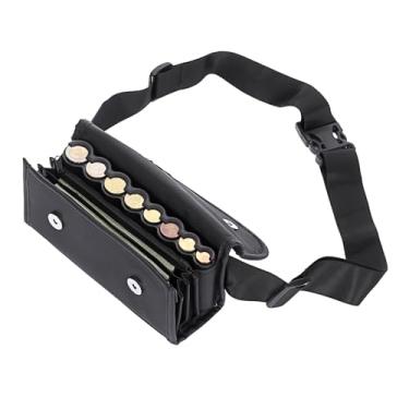 Imagem de BSTKEY Porta-moedas europeu, pochete com bolsa de garçom, organizador de moedas de poliuretano, bolsa preta de armazenamento de moedas com cinto para garçonete, colecionador de moedas