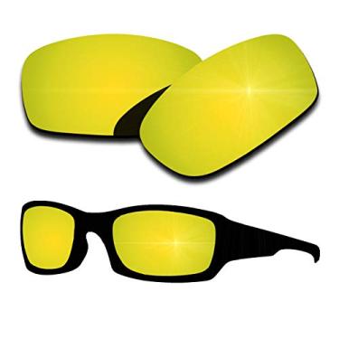 Imagem de Lentes de reposição polarizadas para Oakley Fives Squared - revestimento espelhado dourado 24K