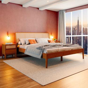 Imagem de Cama King com Madeira Maciça Viena 207x111x230cm Mel