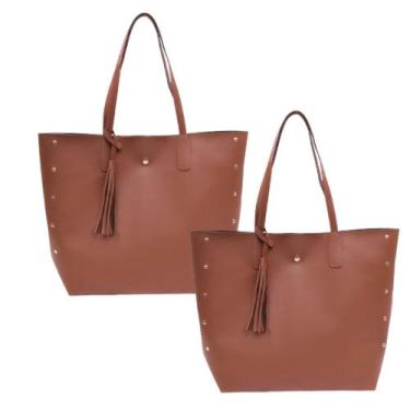 Imagem de Kit 2 Bolsa Feminina Grande Espaçosa Compacta Elegante Básica - M R N 