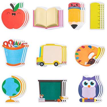 Imagem de Xqumoi 600 peças de notas adesivas de volta às aulas livro régua de lápis paleta de quadro negro em forma de coruja autoadesivo bloco de notas para crianças adolescentes escola sala de aula escritório