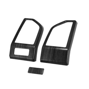 Imagem de REPAIROCK 3 peças padrão de grão de madeira painel preto painel de ar condicionado saída de ventilação guarnição para Ford F150 2015 2016 2017 2018 2019 2020 peças de reposição automotiva