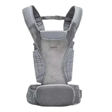 Imagem de Mochila Canguru Bebê 3 Posições Babador Removível Trava de Segurança até 15kg Buba