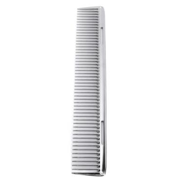 Imagem de Barbeiro Pente de Cabelo Profissional Estilo de Cabelo Fino Resistente Ao Calor de Metal para Corte de Salão Em Casa (Prata)