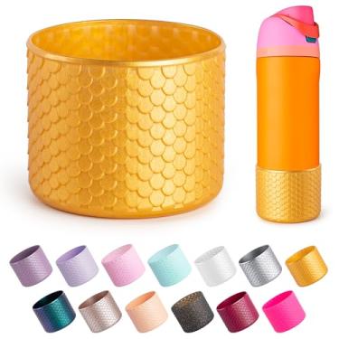 Imagem de Diumepo Bota de silicone para garrafa de água Owala 680 g, capa protetora antiderrapante para garrafa de água de aço inoxidável Owala Twist, FreeSip and Flip, livre de BPA (ouro)