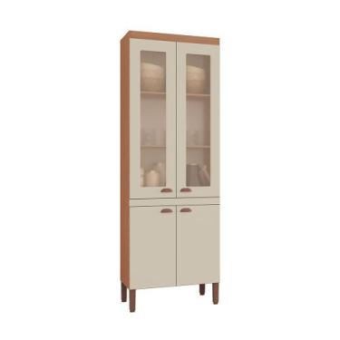 Imagem de Paneleiro Cozinha Jéssica New 100% MDF Tuboarte 4 Portas, Freijó Off W