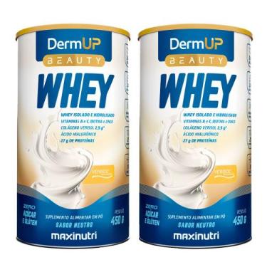 Imagem de Kit 2 DermUp Beauty Whey Sabor Neutro 450g Maxinutri