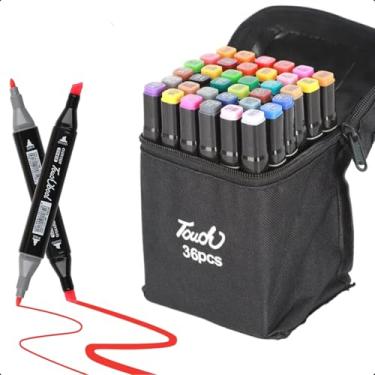 Imagem de Caneta Touch Para Colorir Desenho Profissional 36, 48, 60, 80 Cores Conjunto De Marcadores Para Colorir De Pontas Duplas Codificados por Cores Vivas para Desenho (36)