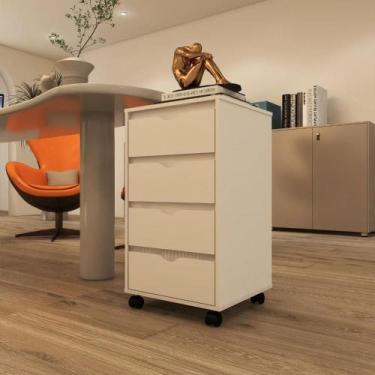 Imagem de Gaveteiro Multiuso Movlar 4 Gavetas com Rodízios , Branco