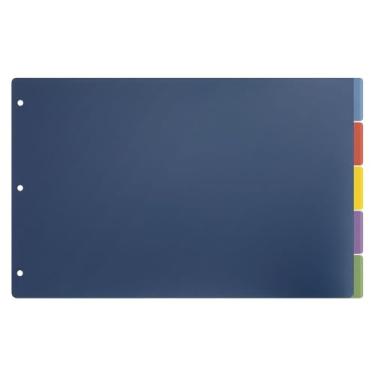 Imagem de Divisórias de poli de 28 x 43 cm da Tops, 5 abas, multicoloridas (84250)