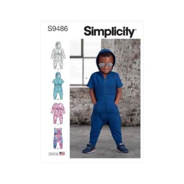 Imagem de Simplicity Toddlers Knit Jumpsuit-1/2-1-2-3-4 -SS9486A