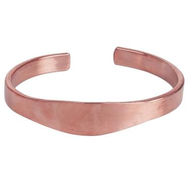 Imagem de Touchstone Pulseira de cobre estilo tibetano. Forjada à mão com cobre puro sólido e de alto calibre., [Adjustable], Cobre e latão, Sem Pedra Preciosa