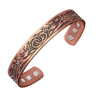 Imagem de MagEnergy Pulseira de cobre masculina 99,9% cobre magnética pulseira ajustável joia presente, 1 Count (Pack of 1), Cobre