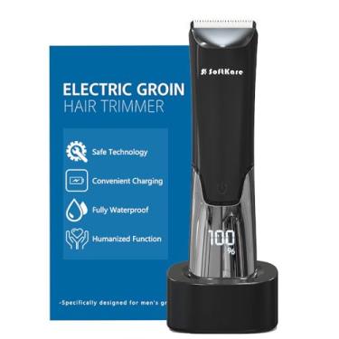 Imagem de Aparador de pelos corporais para homens Manscape - Barbeador elétrico seguro para pelos pubianos, barbeador de pelos pubianos, à prova d'água, aparadores masculinos, recarregável, sem fio