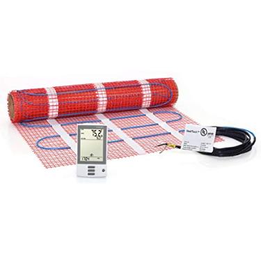 Imagem de HeatTech Kit De Tapete Aquecedor Piso 7,5 Pés Quadrados (7,5 Quadrados) 120 V, Sistema Elétrico Pisos, Termostato Radiante Udg-4999 Com Gfci, Sensor. Revestimento Adesivo Aquecido. Azulejo, Pedra, M