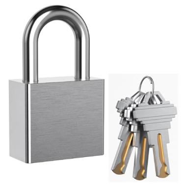 Imagem de AST Cadeado de aço inoxidável atualizado com cilindro de alta segurança e 3 chaves de latão, cadeado de uso interno e externo de 1-9/16" (40 mm) de largura, manilha endurecida (diferença com chave e