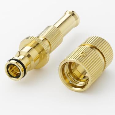 Imagem de Kit Alta Pressão Pistola de Agua Jato Ajustavel Esguincho Bocal De Mangueira Esguicho De Metal Pistola De Pulverização Alta Precisão Água Irrigação Jardim 12mm