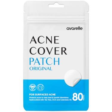 Imagem de AVARELLE Adesivos de espinhas para rosto | Adesivos hidrocolóides para acne para cobrir manchas | Adesivos de espinha com melaleuca, calêndula e Cica | Itens elegíveis para a loja HSA (10-14 mm, 80