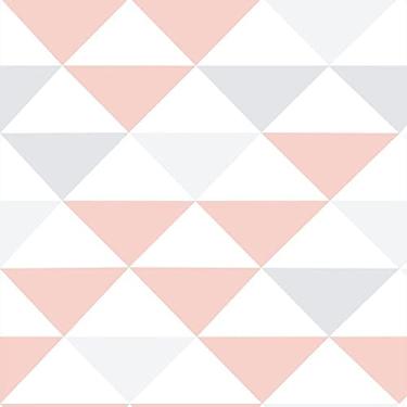 Imagem de Papel de Parede Adesivo Autocolante Decoração Geometrico Rosa Quarto Sala 2 Metros