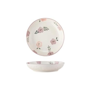 Imagem de Pratos de cerâmica japoneses simples e requintados resistentes a altas temperaturas roxos - prato de arroz de pedra de 20 cm