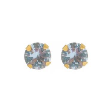 Imagem de Brinco De Ouro 18k750 Segundo Furo Cartilagem Zirconia Azul 5mm - ZELL