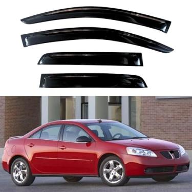 Imagem de KPY Viseiras de janela compatíveis com Pontiac G6 2005-2010, 4 peças de proteção contra chuva defletores de ventilação lateral estilo fita adesiva, 2005 2006 2007 2008 2009 2010