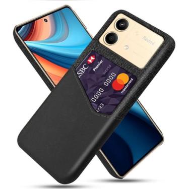 Imagem de Capa para Xiaomi Redmi Note 13R PRO,Tela e tampa de couro PU,Antideslizante,360°cobertura completa à prova de choque com 1 slot de cartão atrás,Prevenção de queda-Black