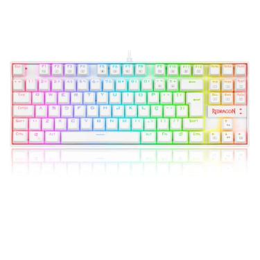 Imagem de TECLADO MAGNÉTICO GAMER KUMARA PRO RGB BRANCO SWITCH MARROM