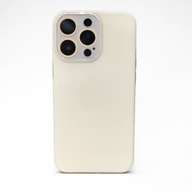 Imagem de Case Capinha Luxo Botões Metalizados Proteção de Câmera Anti Impacto Para iPhone (Branco, iPhone 14 Pro)