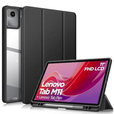 Imagem de Fintie Capa fina híbrida para Lenovo Tab M11 (2023) TB-330FU /Lenovo Tab K11 LTE 2024 TB-330XU, capa à prova de choque com capa traseira transparente transparente com suporte para lápis, despertar