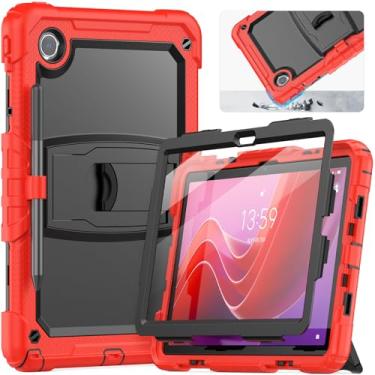 Imagem de HXCASEAC Capa para tablet Lenovo Tab M11 (TB-330 FU/TB-330XU), à prova de choque com protetor de tela/suporte embutido/suporte para caneta/alça de transporte ajustável, capa Tab M11 para crianças/K11