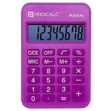 Imagem de Calculadora De Bolso 8 Digitos Rosa - PROCALC