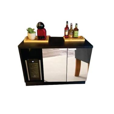 Imagem de Bar Bancada Balcão Para Embutir Adega E Vinhos Com Espelho