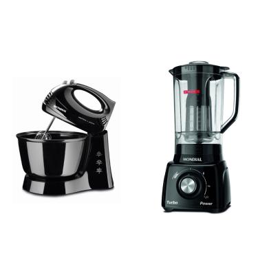 Imagem de Kit Mondial Batedeira B-44 e Liquidificador L-99 - Preto