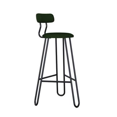 Imagem de Conjunto 4 Banquetas Alta Ginger Com Encosto Verde Musgo City